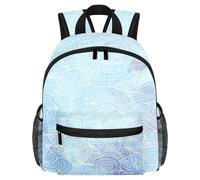Lightweight Kids Backpack Kindergarten School Bag Child Rucksack Daypack for 3-8 Years Old Nautical Sea Waves Blue