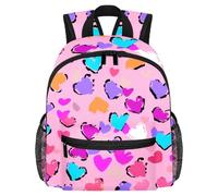 Lightweight Kids Backpack Kindergarten School Bag Child Rucksack Daypack for 3-8 Years Old Pink Love Heart Pattern