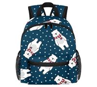 Lightweight Kids Backpack Kindergarten School Bag Child Rucksack Daypack for 3-8 Years Old Polar Bear Polka Dot Pattern
