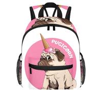 Lightweight Kids Backpack Kindergarten School Bag Child Rucksack Daypack for 3-8 Years Old Pug Pugicorn Dog