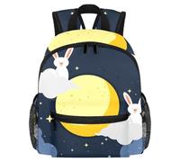 Lightweight Kids Backpack Kindergarten School Bag Child Rucksack Daypack for 3-8 Years Old Rabbits on the Moon