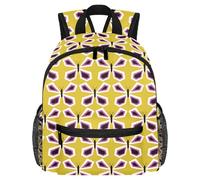 Lightweight Kids Backpack Kindergarten School Bag Child Rucksack Daypack for 3-8 Years Old Retro Butterfly Yellow Pattern