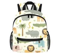 Lightweight Kids Backpack Kindergarten School Bag Child Rucksack Daypack for 3-8 Years Old Retro Cartoon Crocodile Lion Elephant Dear