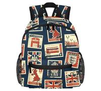 Lightweight Kids Backpack Kindergarten School Bag Child Rucksack Daypack for 3-8 Years Old Retro-London Postage Stamps