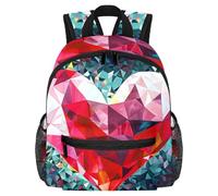 Lightweight Kids Backpack Kindergarten School Bag Child Rucksack Daypack for 3-8 Years Old Romantic Geometry Love Heart
