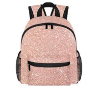 Lightweight Kids Backpack Kindergarten School Bag Child Rucksack Daypack for 3-8 Years Old Rose Gold Glitter