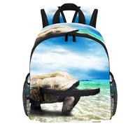 Lightweight Kids Backpack Kindergarten School Bag Child Rucksack Daypack for 3-8 Years Old Sea Turtle on the Beach