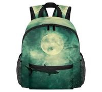 Lightweight Kids Backpack Kindergarten School Bag Child Rucksack Daypack for 3-8 Years Old Shark on Night