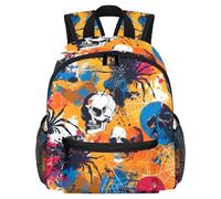 Lightweight Kids Backpack Kindergarten School Bag Child Rucksack Daypack for 3-8 Years Old Skulls Spiders Spiderweb Pattern