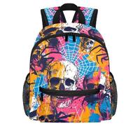 Lightweight Kids Backpack Kindergarten School Bag Child Rucksack Daypack for 3-8 Years Old Skulls Spider Spiderweb Pattern