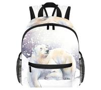 Lightweight Kids Backpack Kindergarten School Bag Child Rucksack Daypack for 3-8 Years Old Snow Winter Animal Polar Bear
