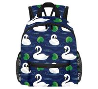 Lightweight Kids Backpack Kindergarten School Bag Child Rucksack Daypack for 3-8 Years Old Swan Swimming in the Lotus Pool Night