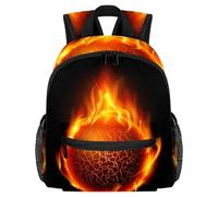 Lightweight Kids Backpack Kindergarten School Bag Child Rucksack Daypack for 3-8 Years Old the Burning Fire Basketball