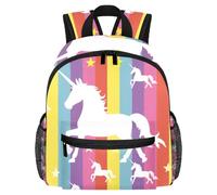 Lightweight Kids Backpack Kindergarten School Bag Child Rucksack Daypack for 3-8 Years Old Unicorn Colorful Rainbow Striped Pattern