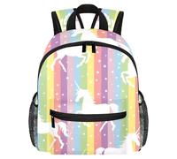 Lightweight Kids Backpack Kindergarten School Bag Child Rucksack Daypack for 3-8 Years Old Unicorn Rainbow Star Striped Pattern
