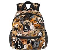 Lightweight Kids Backpack Kindergarten School Bag Child Rucksack Daypack for 3-8 Years Old Various Dogs Head Pattern Paint
