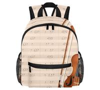 Lightweight Kids Backpack Kindergarten School Bag Child Rucksack Daypack for 3-8 Years Old Violin with Music Notes