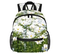 Lightweight Kids Backpack Kindergarten School Bag Child Rucksack Daypack for 3-8 Years Old White Cosmos Flowers