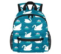 Lightweight Kids Backpack Kindergarten School Bag Child Rucksack Daypack for 3-8 Years Old White Swan Playing in the Lotus Plant Pool