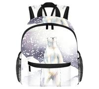 Lightweight Kids Backpack Kindergarten School Bag Child Rucksack Daypack for 3-8 Years Old Winter Snow Animal Polar Bear