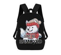 Lightweight Knapsack Loved by A Samoyed School Bag Basic Daypack for Work, Camping, Hiking, 42X32X14Cm
