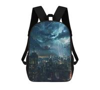 Lightweight Knapsack Storm and City Night View Daypack Suitable Travel Bags for Travel, Hiking, Work, 42X32X14Cm