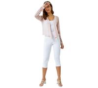 Roman Originals Lightweight Knitted Shrug for Women UK - Ladies Everyday Holiday Spring Summer Long Sleeves Comfy Soft Evening Vacation Work Party - Pink - Size 18