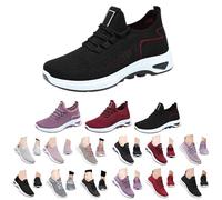 Lightweight Ladies Walking Shoes Women's Fashion Trainers Casual Wide Fit Running Sport Sneakers Comfortable Arch Support Wedge Trainer Mesh Orthopedic Shoes Trainers for Women Black 4