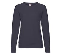 Lightweight Lady Fit Raglan Sweatshirt Fruit Of The Loom Mid Navy 10