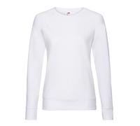 Lightweight Lady Fit Raglan Sweatshirt Fruit Of The Loom White 10