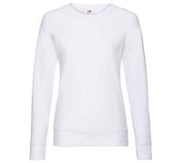 Lightweight Lady Fit Raglan Sweatshirt Fruit Of The Loom White 8