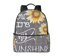 Lightweight Laptop Backpack For Work Travel, Blackboard Bees Sunflowers, Durable Casual Bookbag With Ergonomic Air Mesh Back, Spacious School Backpack For College, Business, Hiking & Weekend Trips