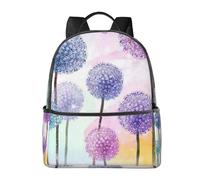 Lightweight Laptop Backpack For Work Travel, Colorful Flowers Purple Butterfly, Durable Casual Bookbag With Ergonomic Air Mesh Back, Spacious School Backpack For College Business Hiking Weekend Trips