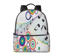 Lightweight Laptop Backpack For Work Travel, Music Notes Rainbow Colored, Durable Casual Bookbag With Ergonomic Air Mesh Back, Spacious School Backpack For College, Business, Hiking & Weekend Trips