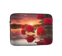 Lightweight Laptop Bag red roses at sunset Printed Shockproof Protective Case Suitable For Office And Travel 10 inch