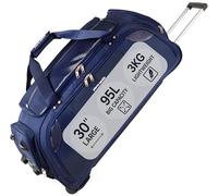 Lightweight Large 30" Navy Holdall with Wheels - 95L Pierre Cardin Duffle | Wheeled Duffel Bag - 30-Inch Rolling Travel Holdalls on Wheel's for Men and Women - Soft & Durable Suitcase Alternative