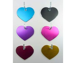 Lightweight Large Heart Shaped Pet Tag - Please send clear details of what you would like engraved on the tag + Free UK Delivery (RED)