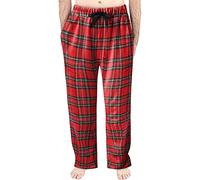 Lightweight Loose Plaid Pajama Pants Mens Pyjama Bottoms Nightwear Men's Cotton Pyjama Lounge Shorts Men's Sleepwear Lounge Wear Lounge Casual Sleep Pant Red