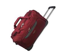 Lightweight Luggage Wheeled Trolley Holdall Suitcase Duffle Bag Rolling Hold Travel Bag AR306 (Small - 20" (H52xW32xD30 cm), Burgundy)