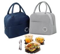 Lightweight Lunch Bag, Pack of 2 Small Cool Bags, Mini, Cool Bag, Lunch Bag, Lunch Bag, for Work, Outdoor Activities, School Trip, for Women, Adults, Students and Children