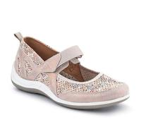 Lightweight Mary-Jane Ladies Trainers - Beige Multi Size 4