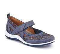 Lightweight Mary-Jane Ladies Trainers - Navy Floral Size 4