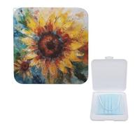 Lightweight Masks Storage Box, Abstract Sunflower Multicolor Print Stylish & Portable Masks Holder, Modern Mask Case Mask Protection Box Compact Mask Case