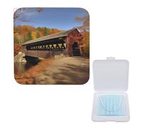 Lightweight Masks Storage Box, Albany Covered Bridge Print Stylish & Portable Masks Holder, Modern Mask Case Mask Protection Box Compact Mask Case