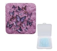 Lightweight Masks Storage Box, All Butterflies Are on Purple Background Print Stylish & Portable Masks Holder, Modern Mask Case Mask Protection Box Compact Mask Case