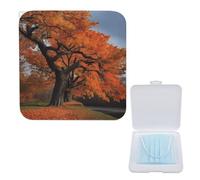 Lightweight Masks Storage Box, Tree in The Fall Print Stylish & Portable Masks Holder, Modern Mask Case Mask Protection Box Compact Mask Case