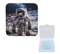Lightweight Masks Storage Box, US Astronaut Travel Moon Print Stylish & Portable Masks Holder, Modern Mask Case Mask Protection Box Compact Mask Case