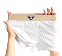 Lightweight Men's Boxer Shorts with Breathable U Pouch, Ideal for Daily Activities (2XL White)