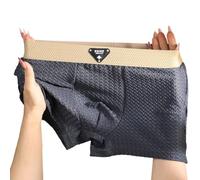 Lightweight Men's Boxer Shorts with Breathable U Pouch, Ideal for Daily Activities (M Gray)