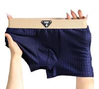Lightweight Men's Boxer Shorts with Breathable U Pouch, Ideal for Daily Activities (XL Blue)